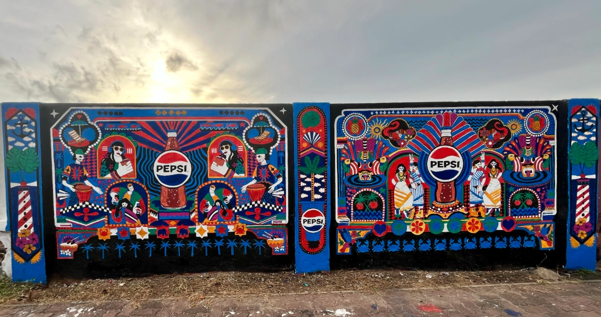 Pepsi Commercial Folk Art Mural - Corporate Brand Wall Painting